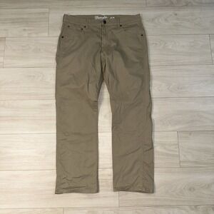 Wrangler Retro Slim Straight Khaki Jeans mens 36 Western Workwear Canvas Rodeo